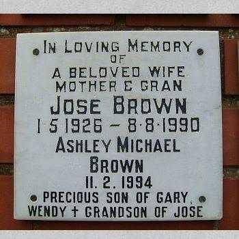 BROWN Jose 1926-1990 :: BROWN Ashley Michael -1994