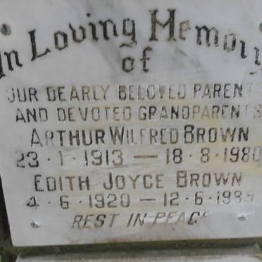 BROWN Arthur Wilfred 1913-1980 &amp; Edith Joyce 1920-1985