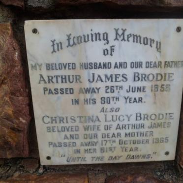 BRODIE Arthur James -1958 &amp; Christina Lucy -1965