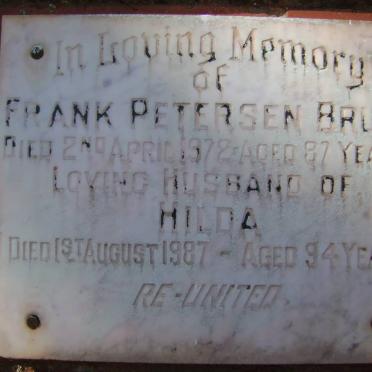 BRUCE Frank Petersen -1972 &amp; Hilda -1987