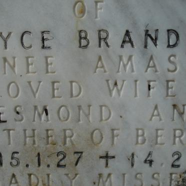 BRANDON Joyce nee AMAS 1927-1981