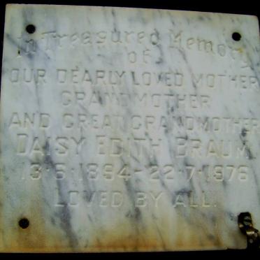BRAUM Daisy Edith 1894-1976