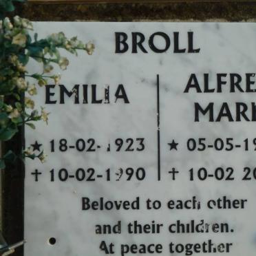 BROLL Alfred Mark 1922-2000 &amp; Emilia 1923-1990