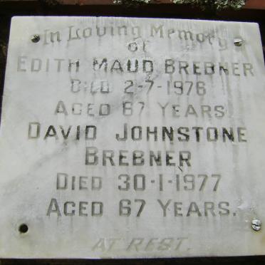 BREBNER David Johnstone -1977 &amp; Edith Maud -1976