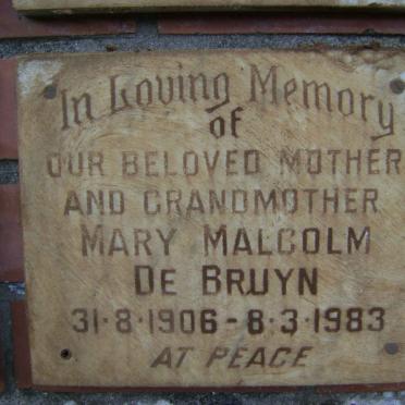 BRUYN Mary Malcolm, de 1906-1983