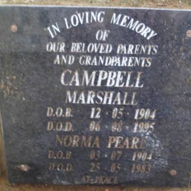 CAMPBELL Marshall 1904-1995 &amp; Norma Pearl 1904-1983