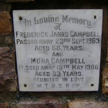 CAMPBELL Frederick James -1963 &amp; Mona -1980