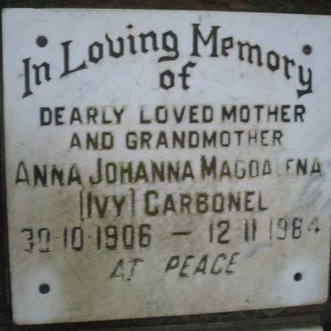 CARBONEL Anna Johanna Magdalena 1906-1984