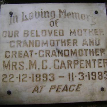 CARPENTER M.C. 1893-1983