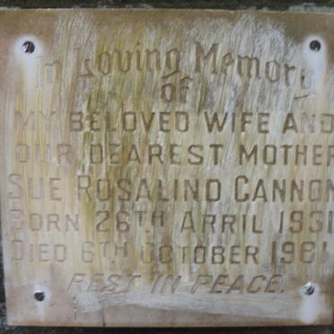 CANNON Sue Rosalind 1931-1981