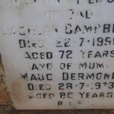 CAMPBELL Lachlan -1950 &amp; Maud Dermond -1973