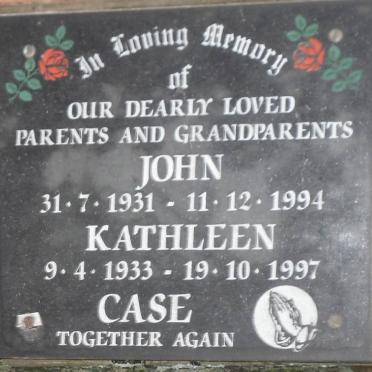 CASE John 1931-1994 &amp; Kathleen 1933-1997