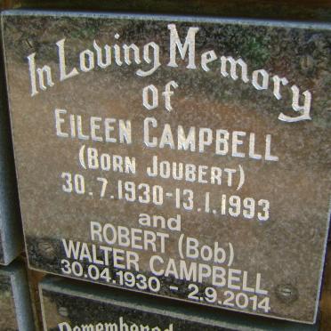 CAMPBELL Robert Walter 1930-2014 &amp; Eileen JOUBERT 1930-1993