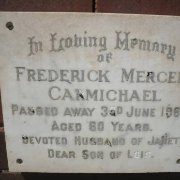 CARMICHAEL Frederick Mercer -1966