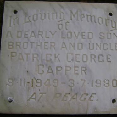 CAPPER Patrick George 1949-1980