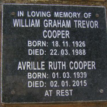COOPER William Graham Trevor 1926-1988 &amp; Avrille Ruth 1939-2015