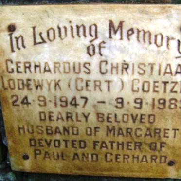COETZER Gerhardus Christiaan Lodewyk 1947-1983