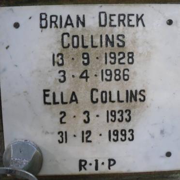 COLLINS Brian Derek 1928-1986 &amp; Ella 1933-1993