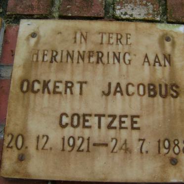 COETZEE Ockert Jacobus 1921-1988