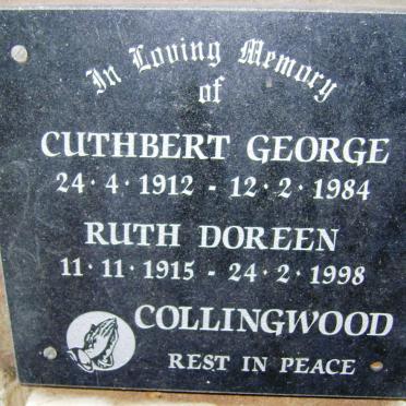 COLLINGWOOD Cuthbert George 1912-1984 &amp; Ruth Doreen 1915-1998