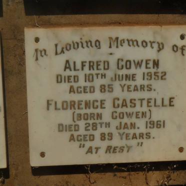 COWEN Alfred -1952 :: COWEN Florence Castelle  -1961