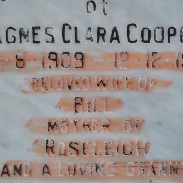 COOPER Agnes Clara 1909-1987