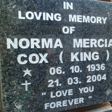 COX Norma Mercia nee KING 1936-2004