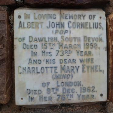 CORNELIUS Albert John -1958 &amp; Charlotte Mary Ethel -1962