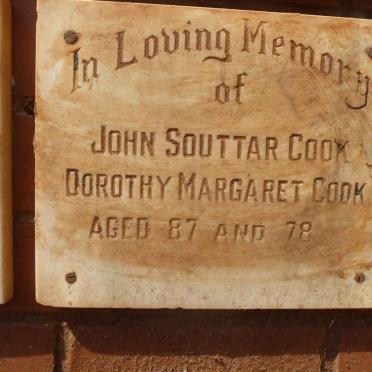 COOK John Souttar &amp; Dorothy Margaret