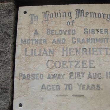 COETZEE Lilian Henrietta -1968