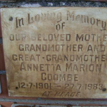 COOMBE Annetta Marion 1901-1983