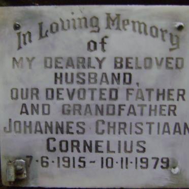 CORNELIUS Johannes Christiaan 1915-1979