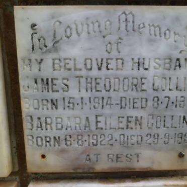 COLLINS James Theodore 1914-1978 &amp; Barbara Eileen 1922-1989
