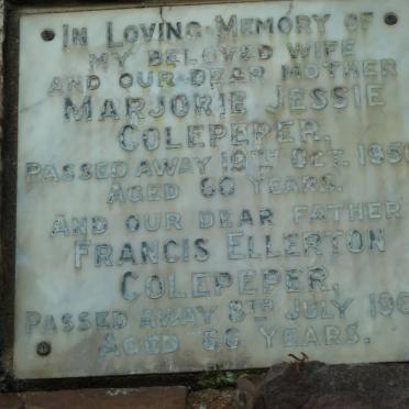 COLEPEPER Francis Ellerton -1960 &amp; Marjorie Jessie -1956