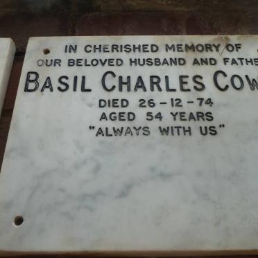 COWIE Basil Charles -1974
