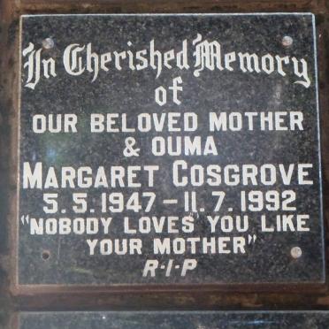 COSGROVE Margaret 1947-1992