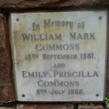 COMMONS William Mark -1951 &amp; Emily Priscilla -1956
