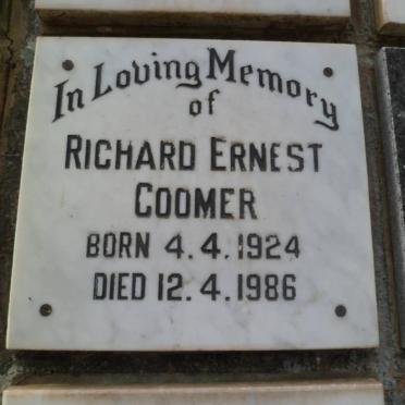 COOMER Richard Ernest 1924-1986