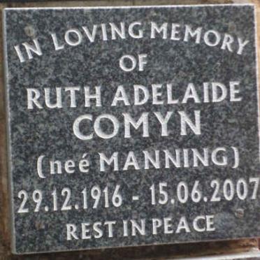 COMYN Ruth Adelaide nee MANNING 1916-2007