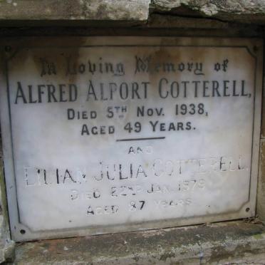 COTTERELL Alfred Alport -1938 &amp; Lilian Julia -1979