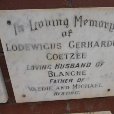 COETZEE Lodewickus Gerhardus