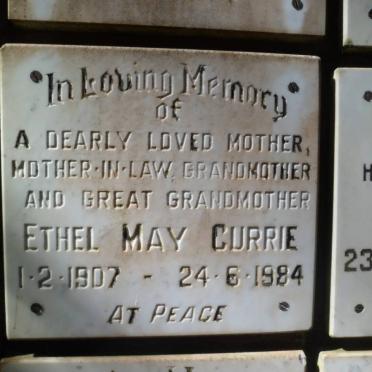 CURRIE Ethel May 1907-1984