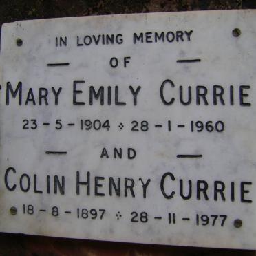 CURRIE Colin Henry 1897-1977 &amp; Mary Emily 1904-1960