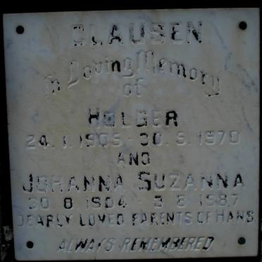 CLAUSEN Holger 1905-1970 &amp; Johanna Suzanna 1904-1987