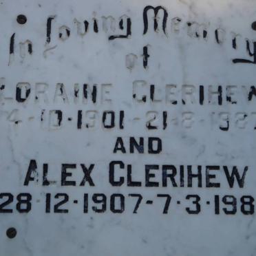 CLERIHEW Alex 1907-1989 &amp; Loraine 1901-1987