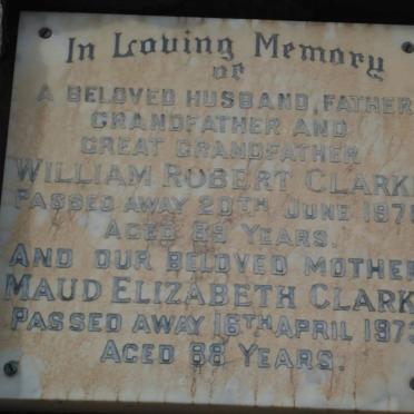 CLARKE William Robert -1970 &amp; Maud Elizabeth -1973