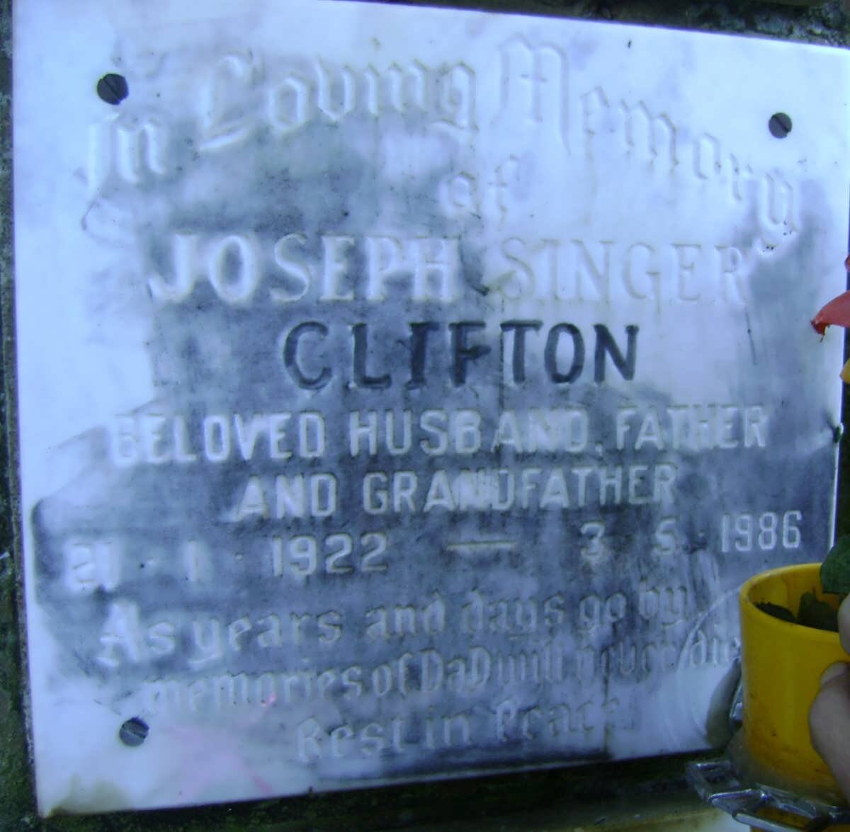 CLIFTON Joseph Singer 1922-1986