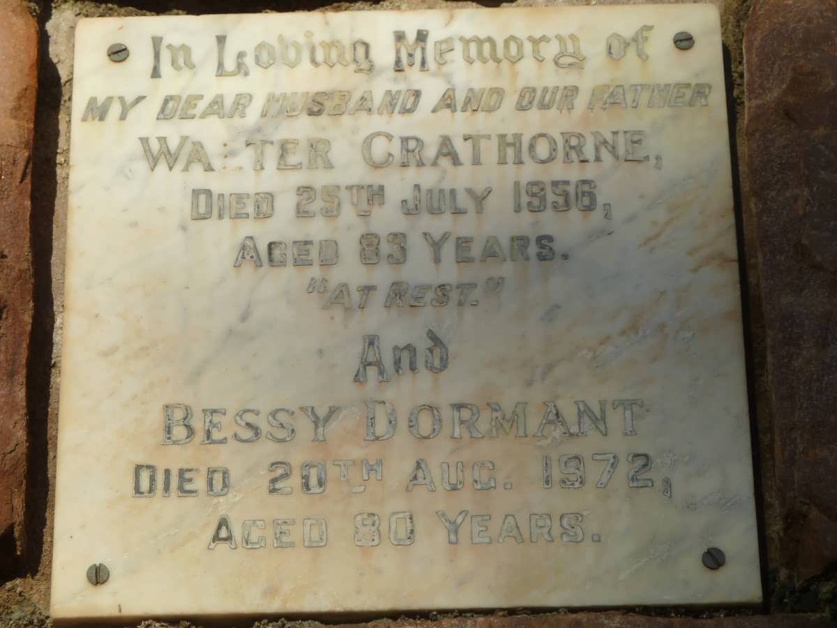 CRATHORNE Walter -1956 :: DORMANT Bessy -1972