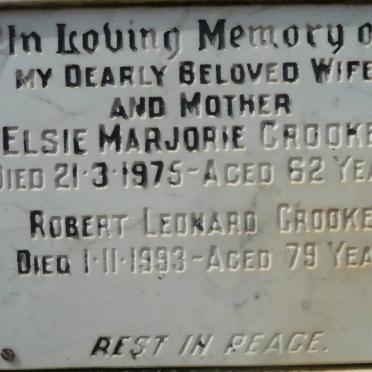 CROOKES Robert Leonard -1993 &amp; Elsie Marjorie -1975