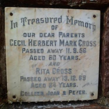 CROSS Cecil Herbert Mark -1956 &amp; Rita -1969
